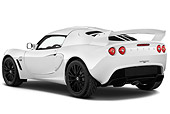 AUT 04 IZ0023 01
2009 Lotus Exige S White 3/4 Rear View On White Seamless