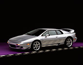AUT 04 RK0040 01
1999 Lotus Esprit V8 Silver Side 3/4 View On Purple Floor Checkered Line Studio