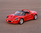 AUT 04 RK0059 09
1999 Lotus Elise Sport 190 Red 3/4 Front View On Pavement