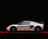 AUT 04 RK0146 04
2006 Lotus Exige Silver Profile Shot On Checkered Line Red Floor Studio