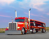 AUT 07 BK0004 01
2000 Peterbilt 379 Big Rig Red 3/4 Front View On Pavement