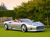 AUT 09 BK0017 01
Spyker C8 Aileron Spyder Silver 3/4 Front View On Grass By Trees