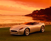 AUT 09 RK0373 05
Jaguar F-Type Roadster Concept Car Silver 3/4 Front View On Grass By Water Filtered