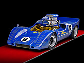 AUT 13 RK0289 01
1967 McLaren M6A-03 Race Car Blue 3/4 Front View Studio