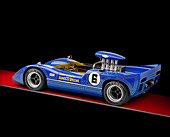 AUT 13 RK0290 01
1967 McLaren M6A-03 Race Car Blue 3/4 Rear View Studio