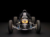 AUT 13 RK0192 01
1965 Stapp Sprint Car Black And Gold Overhead Head On View Studio