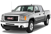 AUT 14 IZ0113 01
2009 GMC Sierra Hybrid Pickup Truck Silver 3/4 Front View Studio