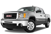 AUT 14 IZ0115 01
2009 GMC Sierra Hybrid Pickup Truck Silver 3/4 Front View Studio