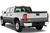 AUT 14 IZ0116 01
2009 GMC Sierra Hybrid Pickup Truck Silver 3/4 Rear View Studio