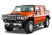 AUT 14 IZ0041 01
2008 Hummer H2 SUT Orange 3/4 Front View Studio