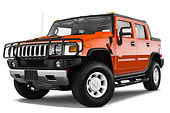 AUT 14 IZ0042 01
2008 Hummer H2 SUT Orange 3/4 Front View Studio