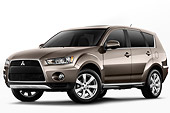 AUT 15 IZ0810 01
2010 Mitsubishi Outlander SUV Gold 3/4 Front View On White Seamless