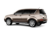 AUT 15 IZ0812 01
2010 Mitsubishi Outlander SUV Gold 3/4 Rear View On White Seamless