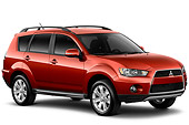 AUT 15 IZ0814 01
2010 Mitsubishi Outlander SUV Red 3/4 Front View On White Seamless