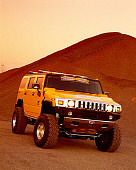 AUT 15 RK0676 02
2003 Hummer H2 Yellow 3/4 Front View On Gravel