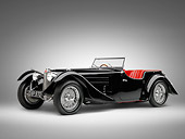 AUT 19 RK0809 01
1938 Bugatti Type 57SC Corsica Convertible Black 3/4 Front View On White Seamless