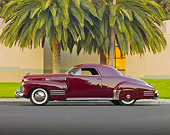 AUT 20 RK0387 01
1941 Cadillac Coupe Maroon Profile View On Pavement By Palm Trees