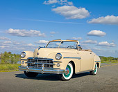 AUT 20 RK0468 01
1949 Dodge Wayfarer Roadster Cream 3/4 Front View On Road By Marsh