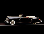 AUT 20 RK0024 05
1948 Lincoln Continental V-12 Cabriolet Black 3/4 Side View On Gray Line Studio
