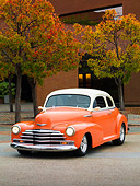AUT 20 RK0342 01
1948 Chevrolet Fleetmaster Coupe Salmon & Cream 3/4 Front View On Pavement