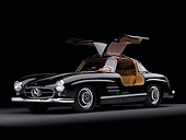 AUT 21 RK2173 01
1955 Mercedes-Benz 300SL Gullwing Coupe Black 3/4 Front View Studio