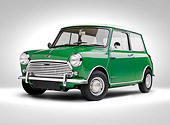 AUT 22 BK0062 01
1967 Austin Mini Cooper Mark II Green 3/4 Front View On White Seamless
