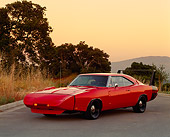 AUT 22 RK0161 19
1969 1/2 Dodge Daytona WingThing 3/4 Front On Road Trees Background