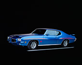 AUT 23 RK0055 04
1971 Pontiac GTO - The Judge Blue 3/4 Side View On Gray Line Studio