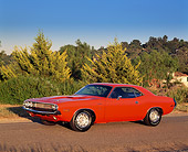 AUT 23 RK0151 05
1970 Dodge Hemi Challenger Orange 3/4 Front View On Pavement