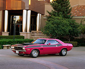 AUT 23 RK0314 04
1970 Dodge Challenger T/A Panther Pink 3/4 Side View On Pavement