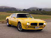 AUT 23 RK1176 01
1971 Pontiac Firebird Trans Am Yellow Low 3/4 Front View On Pavement