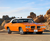 AUT 23 RK1719 01
1970 Pontiac GTO Humbler Convertible Orange 3/4 Front View By Rocks