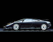 AUT 25 RK0058 06
1995 Bugatti EB 100 GT Black Side View On Checkered Line Studio