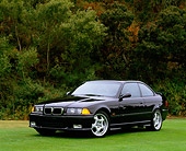 AUT 25 RK0147 03
1997 BMW M3 Black 3/4 Front Parking Lights On By Trees On Grass