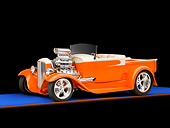 AUT 26 RK2834 01
1931 Ford Model A Roadster Pickup Truck Hot Rod Orange And Cream 3/4 Front View Studio