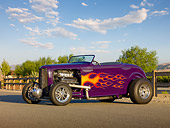 AUT 26 RK2844 01
1932 Ford Roadster Hot Rod Purple 3/4 Front View On Pavement