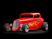 AUT 26 RK2854 01
1933 Ford Hi-Boy Coupe Hot Rod Red 3/4 Front View Studio