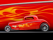 AUT 26 RK2856 01
1933 Ford Hi-Boy Coupe Hot Rod Red Profile View Studio