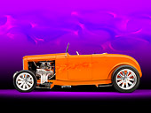 AUT 26 RK2859 01
1932 Ford Hi-Boy Roadster Hot Rod Orange Profile View Studio