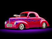 AUT 26 RK2868 01
1941 Willys Coupe Hot Rod Raspberry 3/4 Front View Studio