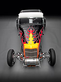 AUT 26 RK2907 01
1932 Ford Roadster Hot Rod Black With Flames Front View Studio