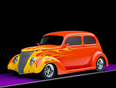 AUT 26 RK1279 01
1937 Ford Sedan Hot Rod Orange 3/4 Front View Studio