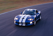 AUT 29 RK0357 01
1997 Dodge Viper GTS Blue And White 3/4 Front View On Race Track