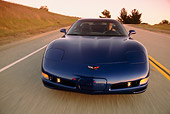 AUT 29 RK0588 02
2002 Chevrolet Corvette Z06 Coupe Blue Head On View On Road In Motion