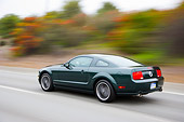AUT 29 RK1441 01
2008 Ford Mustang Bullitt Green 3/4 Rear View Driving On Highway