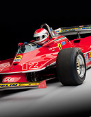 AUT 30 RK5180 01
1979 Ferrari 312 T4 F1 Race Car Red Close-Up Detail With Rider Studio