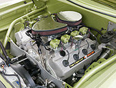 AUT 30 RK5222 01
1964 Dodge Hemi Green Engine Detail