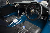 AUT 30 RK5276 01
1963 Jaguar Lightweight E-Type 5114 WK White With Blue Stripes Interior Detail In Studio