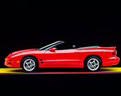 AUT 33 RK0148 04
2000 Pontiac Firebird Trans Am WS6 Convertible Red Profile View On Yellow Floor Studio