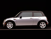 AUT 35 RK0037 04
2002 BMW Mini Cooper Silver Side View On Gray Line Studio